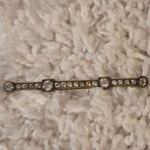Vintage Rhinestone Bar Brooch Pin 20s 30s